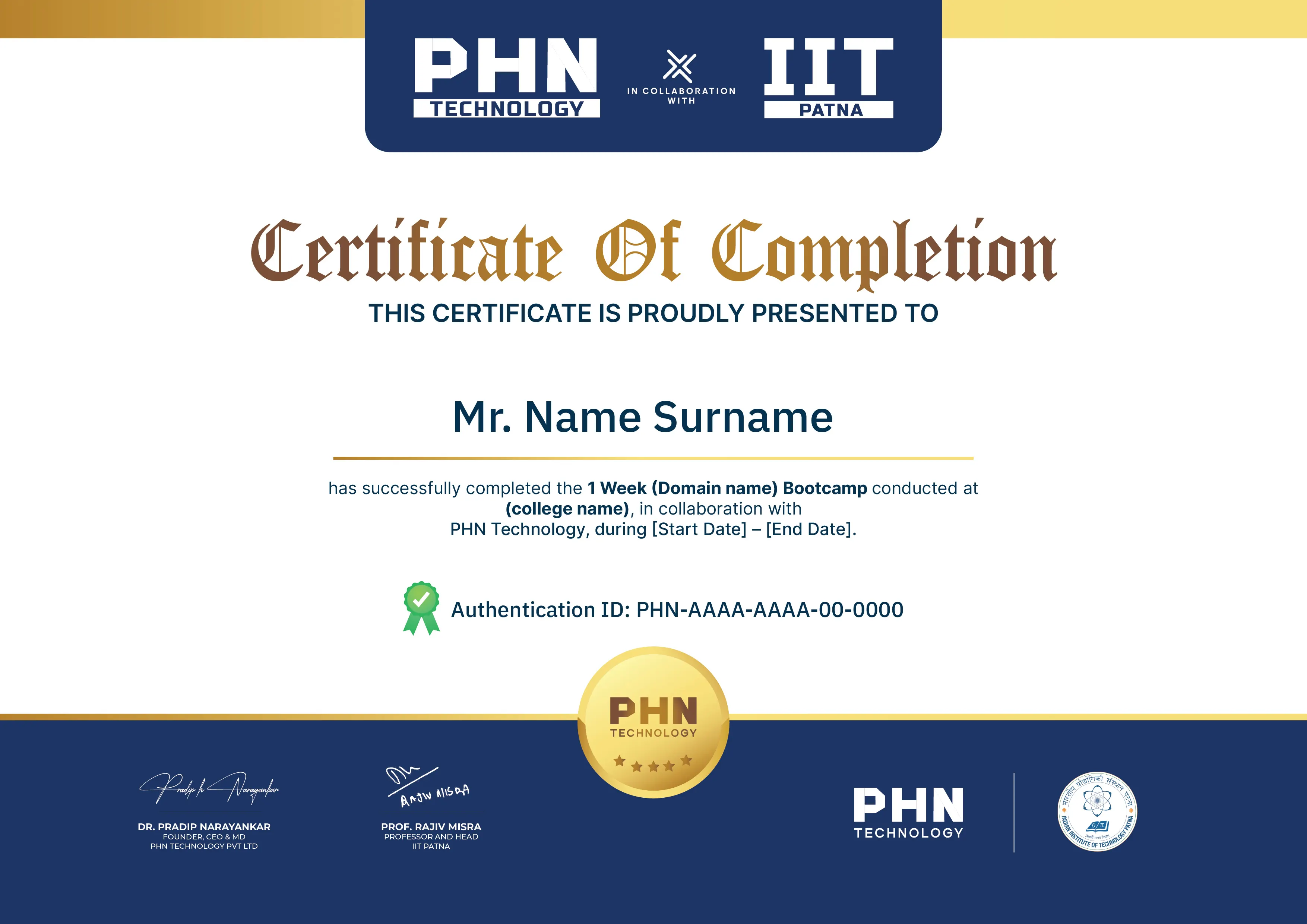 Certificate Preview