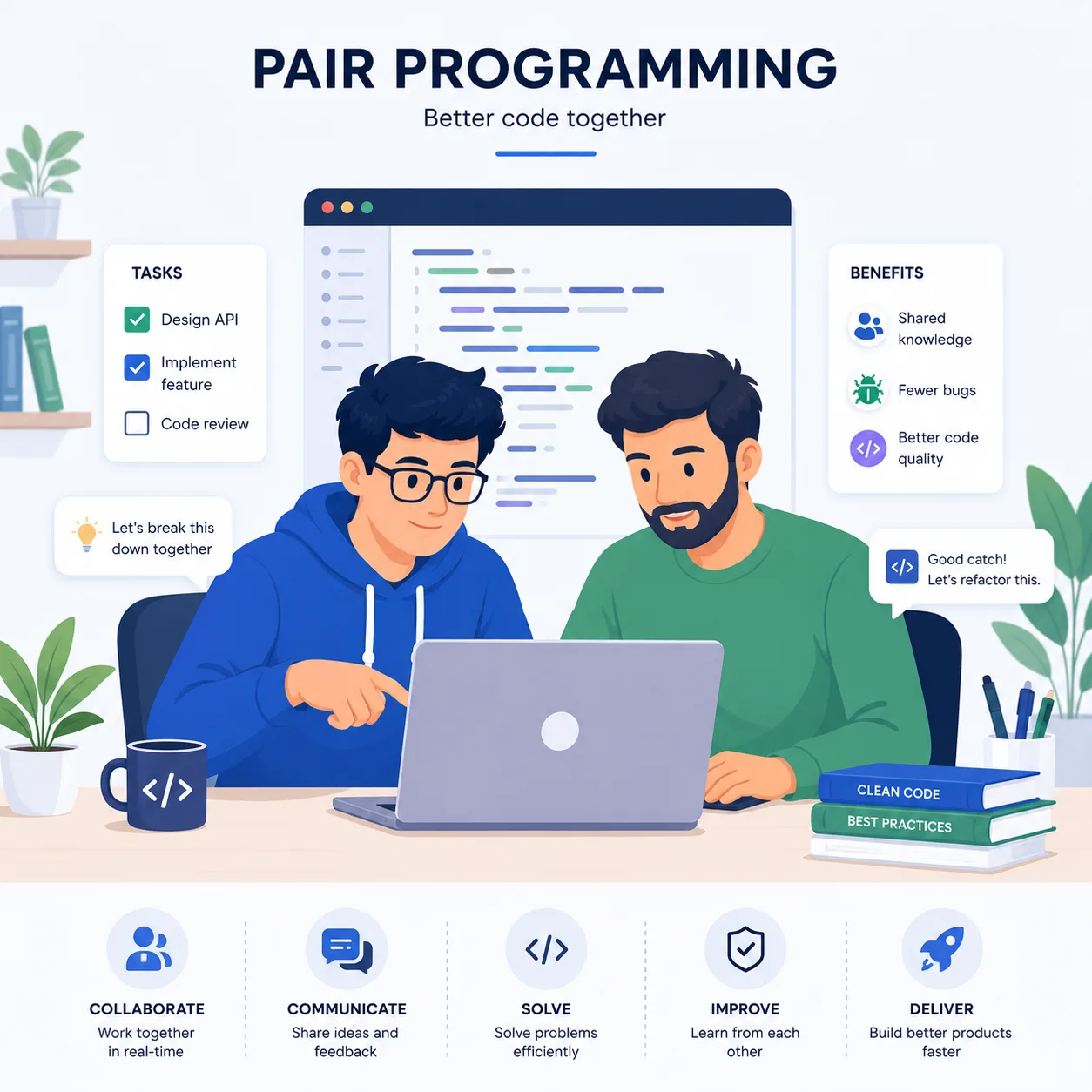 Pair programming concept illustration