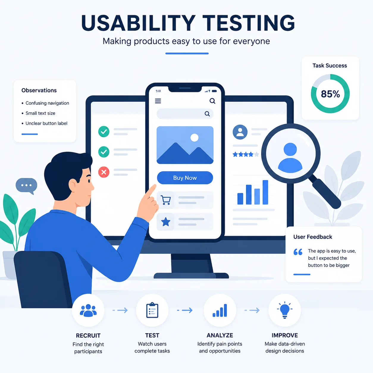 Usability testing concept illustration