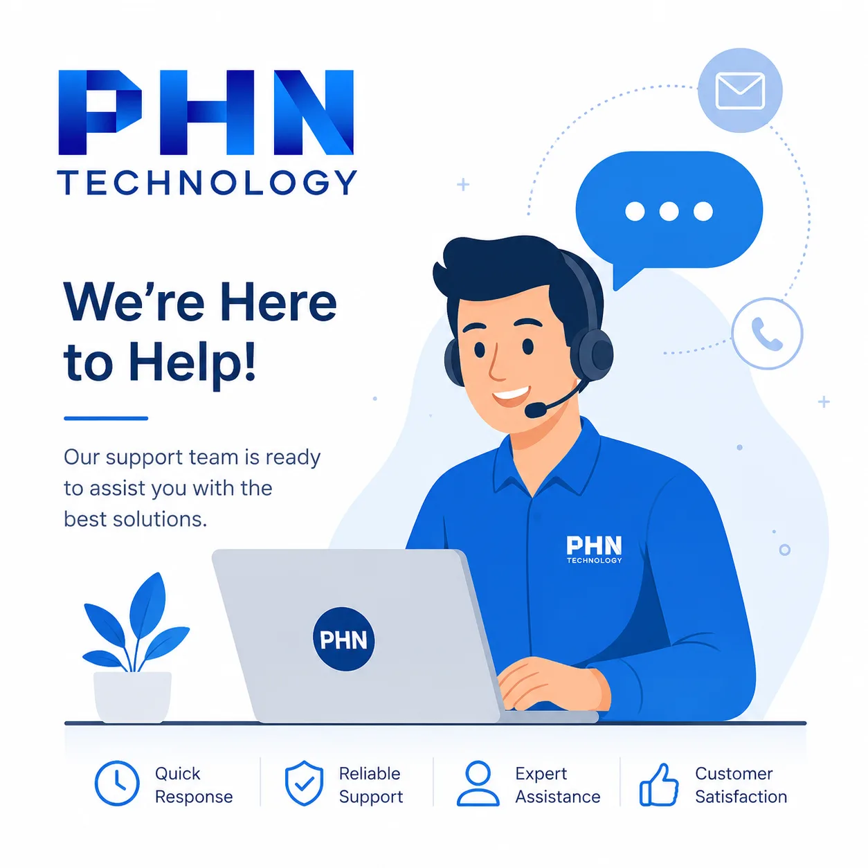 Customer support and contact concept illustration